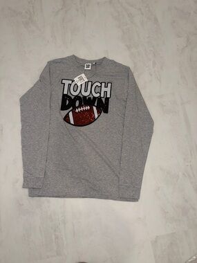 Bling A Gogo Gray Tee with Sequin 'TOUCH' Graphic